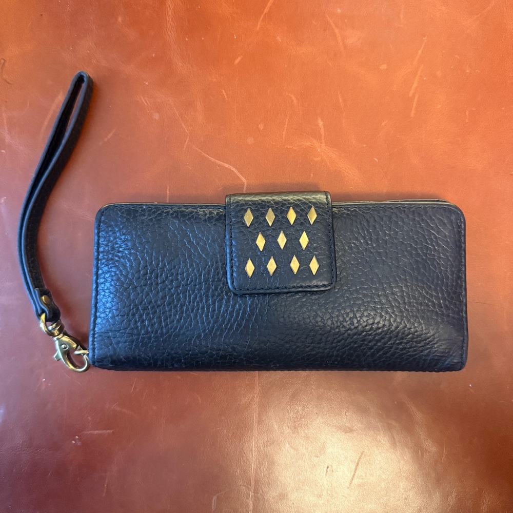 Fossil Black and Gold Key & Card Holder